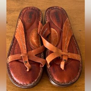 Born Tan Leather Sandals Size 38 / 8  Comfortable Walking Shoes